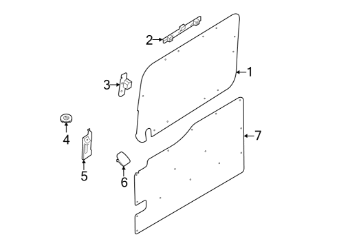 2022 Ford E-Transit Interior Trim - Side Door Diagram 5 - Thumbnail