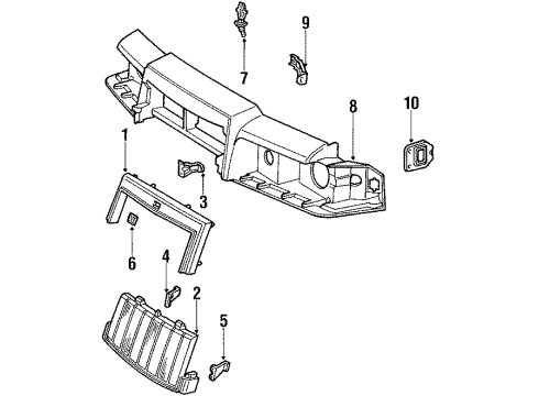 1986 Lincoln Mark VII Ornament Diagram for E55Y16850A