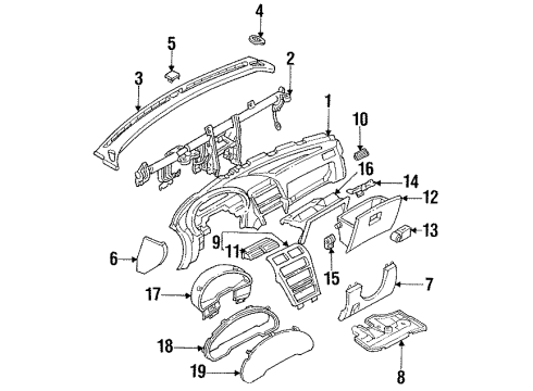 1995 Ford Probe Glove Box Diagram for F42Z6106010A
