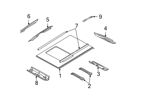 2007 Ford Focus Roof & Components Diagram 3 - Thumbnail