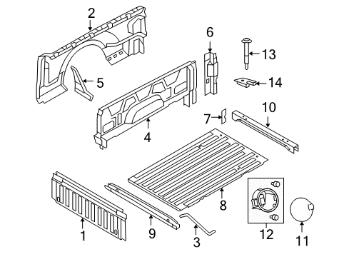 2009 Ford F-150 Front & Side Panels Diagram 2 - Thumbnail