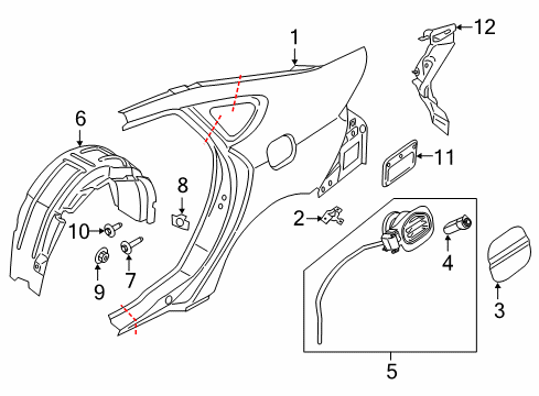 2018 Lincoln MKZ Quarter Panel & Components Diagram