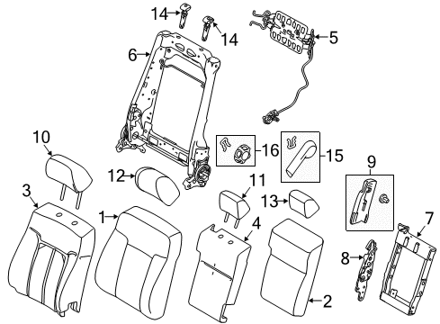2013 Ford F-350 Super Duty Front Seat Components Diagram 5 - Thumbnail