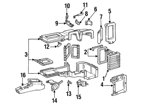 1993 Ford F-250 Heater Core & Control Valve Diagram