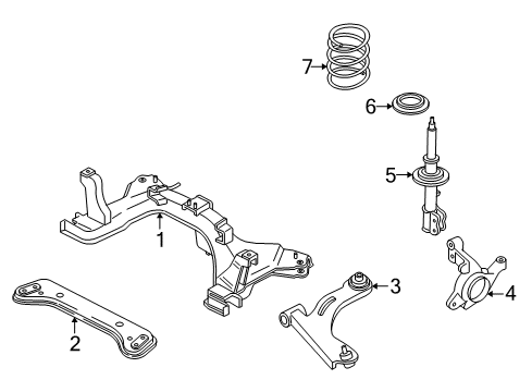 2007 Mercury Mariner Front Suspension, Control Arm, Stabilizer Bar Diagram 2 - Thumbnail
