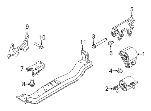 2018 Ford F-250 Super Duty Engine & Trans Mounting Diagram