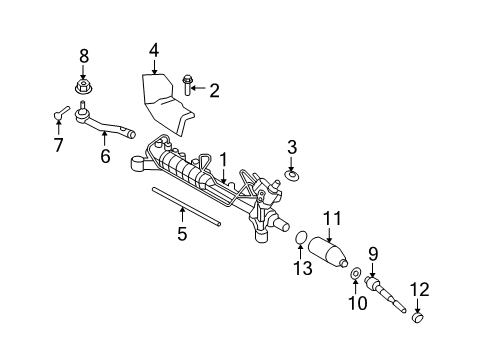 2008 Lincoln MKX Steering Column & Wheel, Steering Gear & Linkage Diagram 3 - Thumbnail