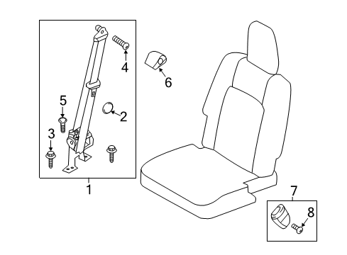 2012 Lincoln MKT Third Row Seat Belts Diagram
