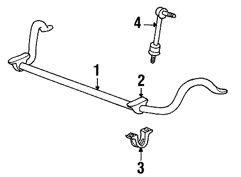 1999 Lincoln Town Car Stabilizer Bar Bushing Diagram for F8AZ-5484-BA