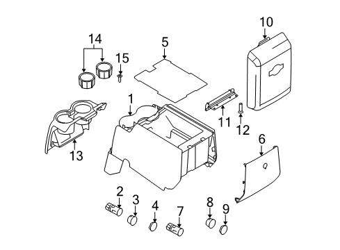2008 Ford F-250 Super Duty Front Console, Rear Console Diagram 3 - Thumbnail