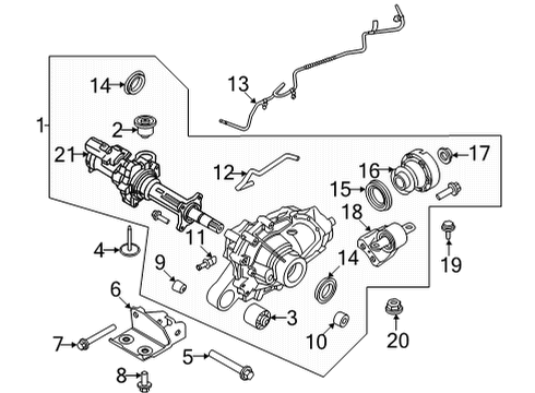 2022 Ford Bronco Carrier & Components - Front Diagram 3 - Thumbnail
