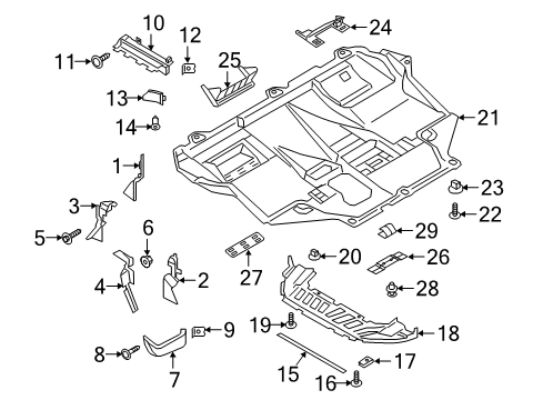 2016 Ford Focus Splash Shields Diagram