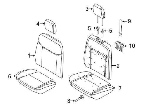 2020 Ford Ranger Rear Seat Components Diagram 2 - Thumbnail