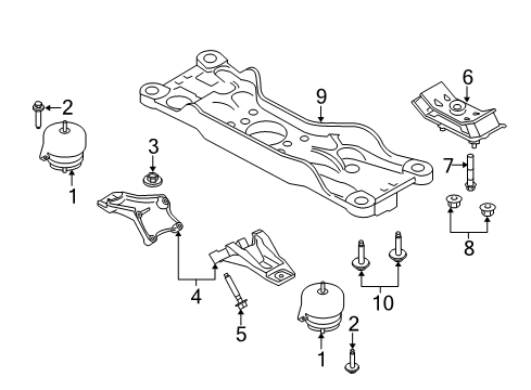 2013 Ford Mustang Support Bracket, Driver Side Diagram for 7R3Z-6031-A