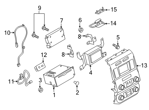 2017 Ford F-250 Super Duty Module Bracket, Driver Side Diagram for FL3Z-14A301-D