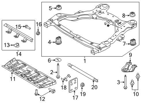 2016 Ford Explorer Mount Plate, Passenger Side Diagram for BB5Z-5G221-A