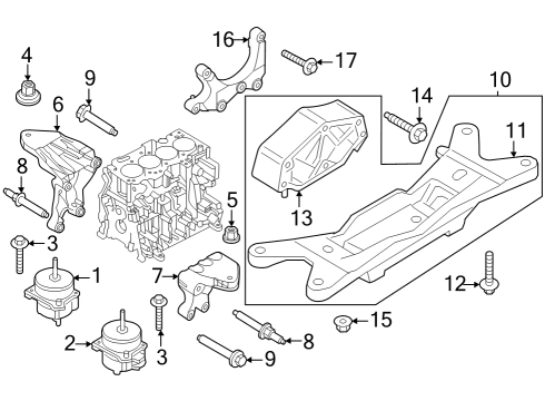 2024 Ford Mustang Transmission Mount Diagram for JR3Z-6068-A