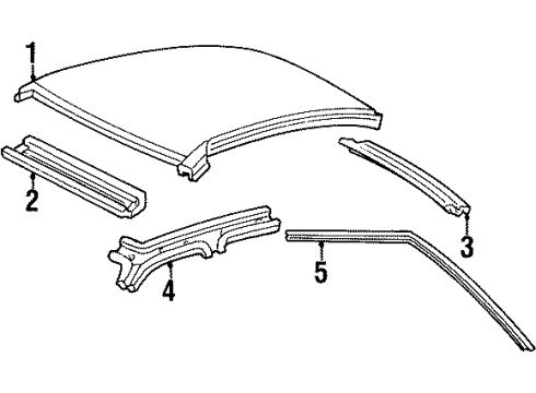 1999 Mercury Grand Marquis Roof & Components Diagram