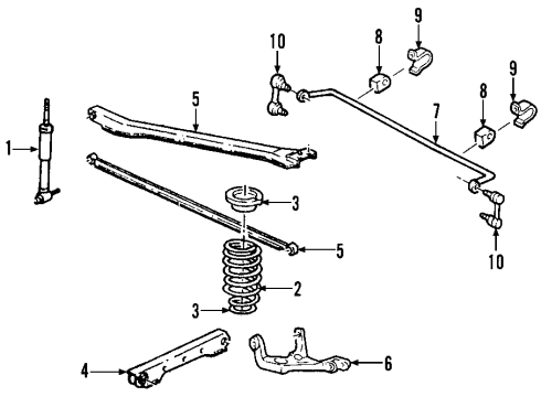 2005 Ford Mustang Rear Suspension Components, Stabilizer Bar Diagram 2 - Thumbnail