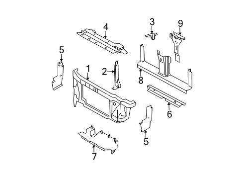 2005 Lincoln Navigator Radiator Support Diagram