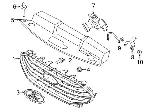 2020 Ford Edge Grille & Components Diagram 1 - Thumbnail