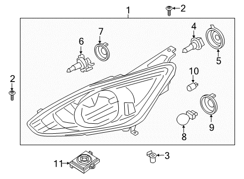 2017 Ford C-Max Headlamps Diagram