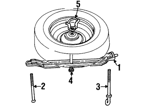 1994 Ford F-150 Carrier & Components - Spare Tire Diagram 2 - Thumbnail