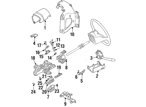 1994 Ford Bronco Steering Column & Shroud, Switches & Levers Diagram 2 - Thumbnail