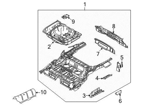 2009 Ford Taurus X Rear Floor & Rails Diagram
