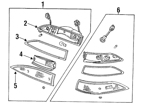 1992 Mercury Capri Park & Side Marker Lamps Diagram