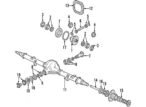 2004 Ford Excursion Rear Axle, Differential, Propeller Shaft Diagram
