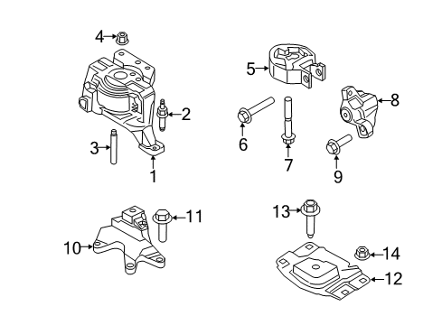 2017 Lincoln MKC Engine & Trans Mounting Diagram 1 - Thumbnail