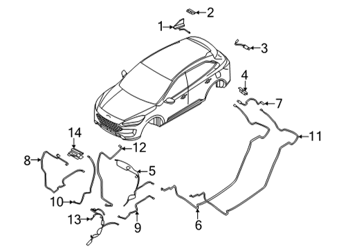 2023 Ford Escape Front Driver Speaker, Rear Diagram for ET4Z-18808-D