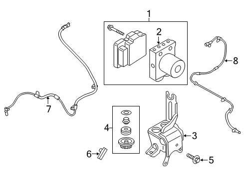 2019 Ford Expedition ABS Control Unit Diagram for KL1Z-2C215-A