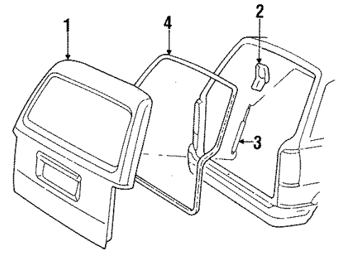 1989 Ford Aerostar Gate & Hardware Diagram