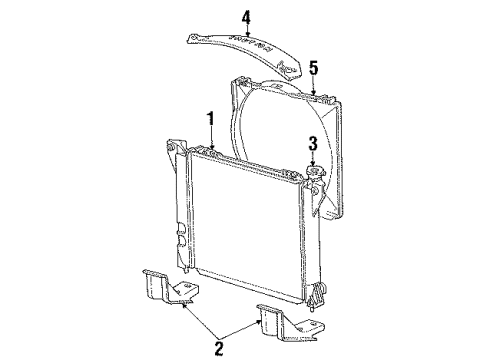 1989 Ford Aerostar Radiator & Components, Cooling Fan Diagram