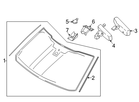 2018 Ford F-250 Super Duty Windshield Glass Diagram