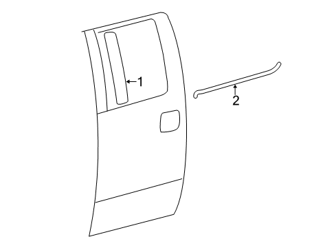 2008 Ford F-150 Exterior Trim - Rear Door Diagram