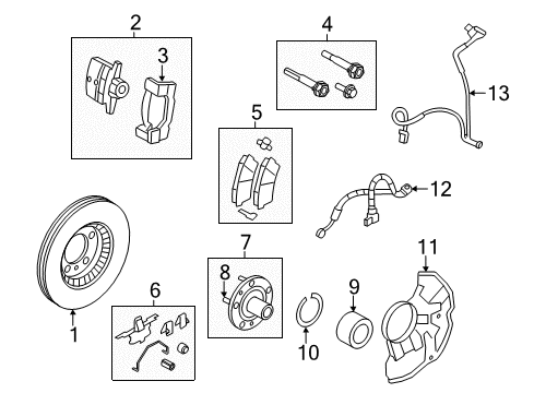 2010 Mercury Milan Front Brakes Diagram 1 - Thumbnail