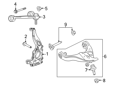 2017 Lincoln Navigator Front Suspension, Control Arm Diagram 2 - Thumbnail