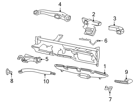 2003 Ford Excursion Outer Duct, Passenger Side Diagram for F81Z-19E630-AB