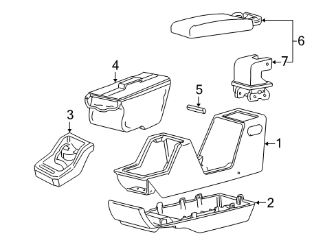 2003 Ford Explorer Sport Center Console Diagram 1 - Thumbnail
