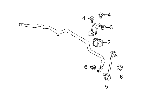 2011 Mercury Mariner Stabilizer Bar & Components - Front Diagram 2 - Thumbnail