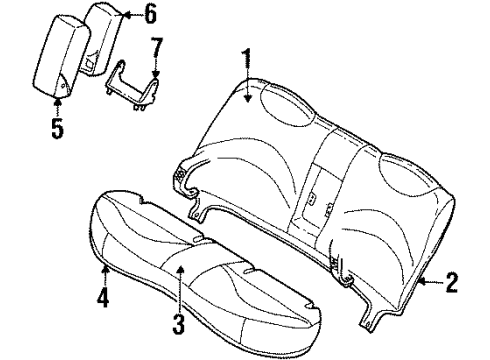 2001 Ford Crown Victoria Seat Back, Rear Diagram for F6AZ54600A88AA