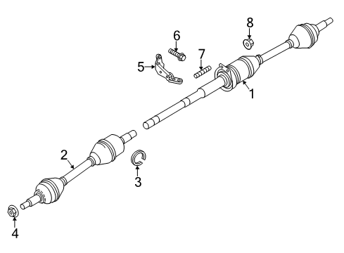 2014 Ford Special Service Police Sedan Drive Axles - Front Diagram