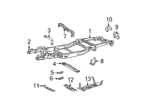 2004 Ford F-150 Heritage Frame & Components Diagram 1 - Thumbnail