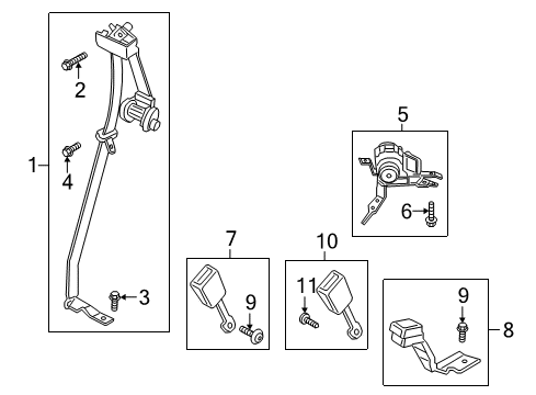 2023 Ford Expedition Third Row Seat Belts Diagram 1 - Thumbnail