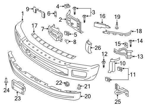 2018 Ford F-350 Super Duty License Bracket, Front Diagram for HC3Z-17A385-BC