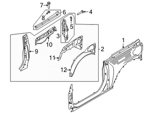 2022 Ford Bronco Inner Structure - Quarter Panel Diagram 1 - Thumbnail