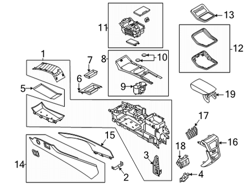 2021 Lincoln Nautilus Center Console Diagram 1 - Thumbnail